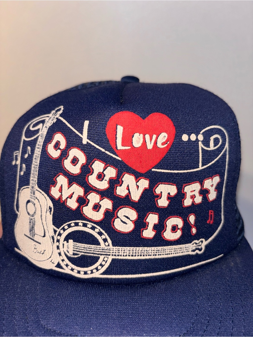 Vtg I Love Country Music Nashville 80’s 90’s Blue Foam Trucker SnapBack Hat - Picture 2 of 7